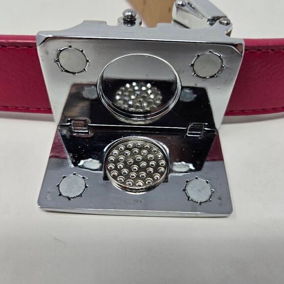NEXBELT GOLF HIDDEN MARKER PINK LEATHER WOMENS BELT NO HOLES SIZE 00-8 EUC - Picture 8 of 9